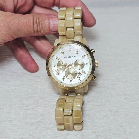 MICHAEL KORS Ladies Chronograph Women's Watch NEW BATTERY MK5217 - Picture 3 of 14